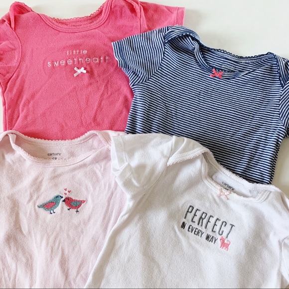 Carters Baby Girl Bodysuits 4 pack - Picture 1 of 8